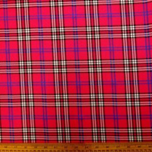 Suiting Fabric Tartan Paddington Cerise Pink