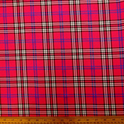 Suiting Fabric Tartan Paddington Cerise Pink