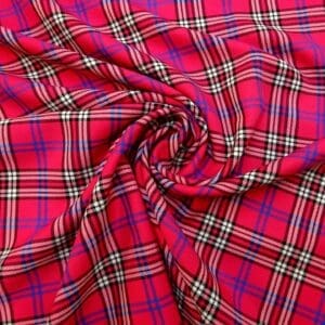 Suiting Fabric Tartan Paddington Cerise Pink