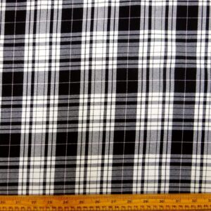 Suiting Fabric Tartan Fife Glade Black White