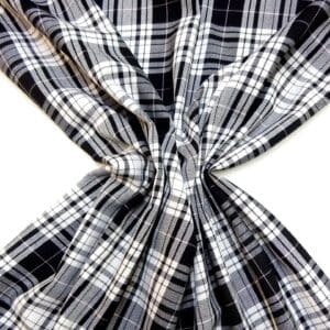 Suiting Fabric Tartan Fife Glade Black White