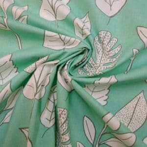 Cotton Canvas Fabric Floral Leaf Collective Spearmint