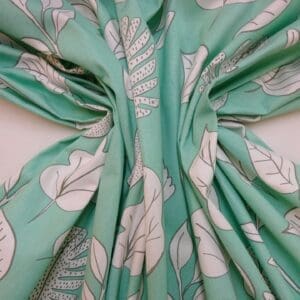 Cotton Canvas Fabric Floral Leaf Collective Spearmint