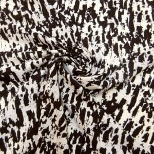 Crepe De Chine Fabric Summer Blizzard Black/White