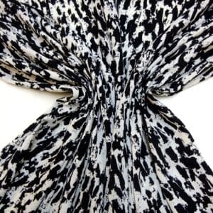 Crepe De Chine Fabric Summer Blizzard Black/White