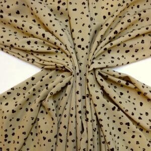Crepe De Chine Fabric Small Spotted Genet Beige Black