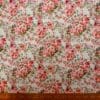 Crepe De Chine Fabric Oleander Florals Pink Ivory