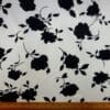 Crepe De Chine Fabric Shadow Flower Black White