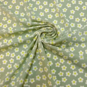 Crepe De Chine Fabric Confetti Flower Sage