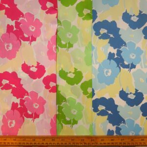 Crepe De Chine Fabric Candy Floss Botanical