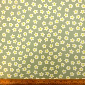 Crepe De Chine Fabric Confetti Flower Sage