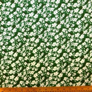 Crepe De Chine Fabric Capri Floral Green