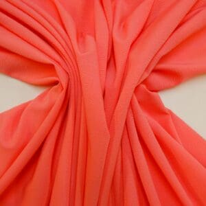 Crepe Fabric Soft Flow Sea Wave Crinkle Salmon Pink