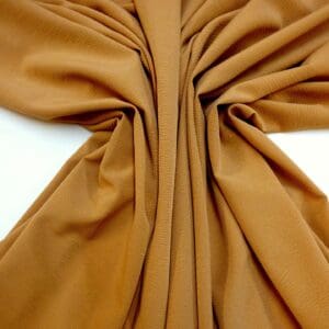 Crepe Fabric Soft Flow Sea Wave Crinkle Golden Caramel