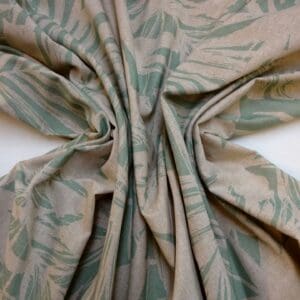 Curtain Fabric Hopsack Linen Look Kentucky Leaf Duck Egg Beige