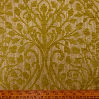 Curtain Upholstery Fabric Tapestry Vine Leaves Chartreuse