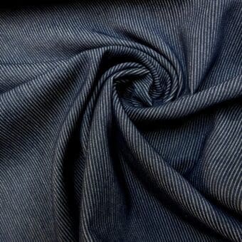 Denim Fabric Stretch Rib Pin Stripe Indigo