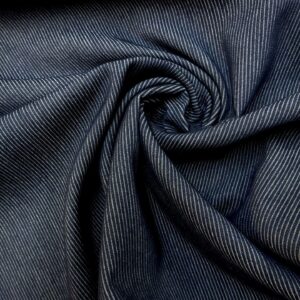 Denim Fabric Stretch Rib Pin Stripe Indigo