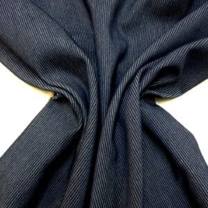 Denim Fabric Stretch Rib Pin Stripe Indigo