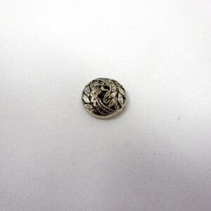 Buttons 15mm 2 Hole Code Jam Silver Leaf