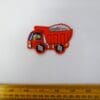 Sew On Motif Patch Dumper Truck Red