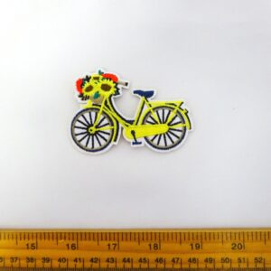 Sew On Motif Patch Yellow Bicycle