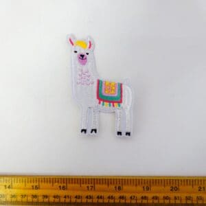 Sew On Motif Patch Llama White