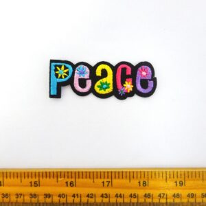 Sew On Motif Patch Peace And Flowers