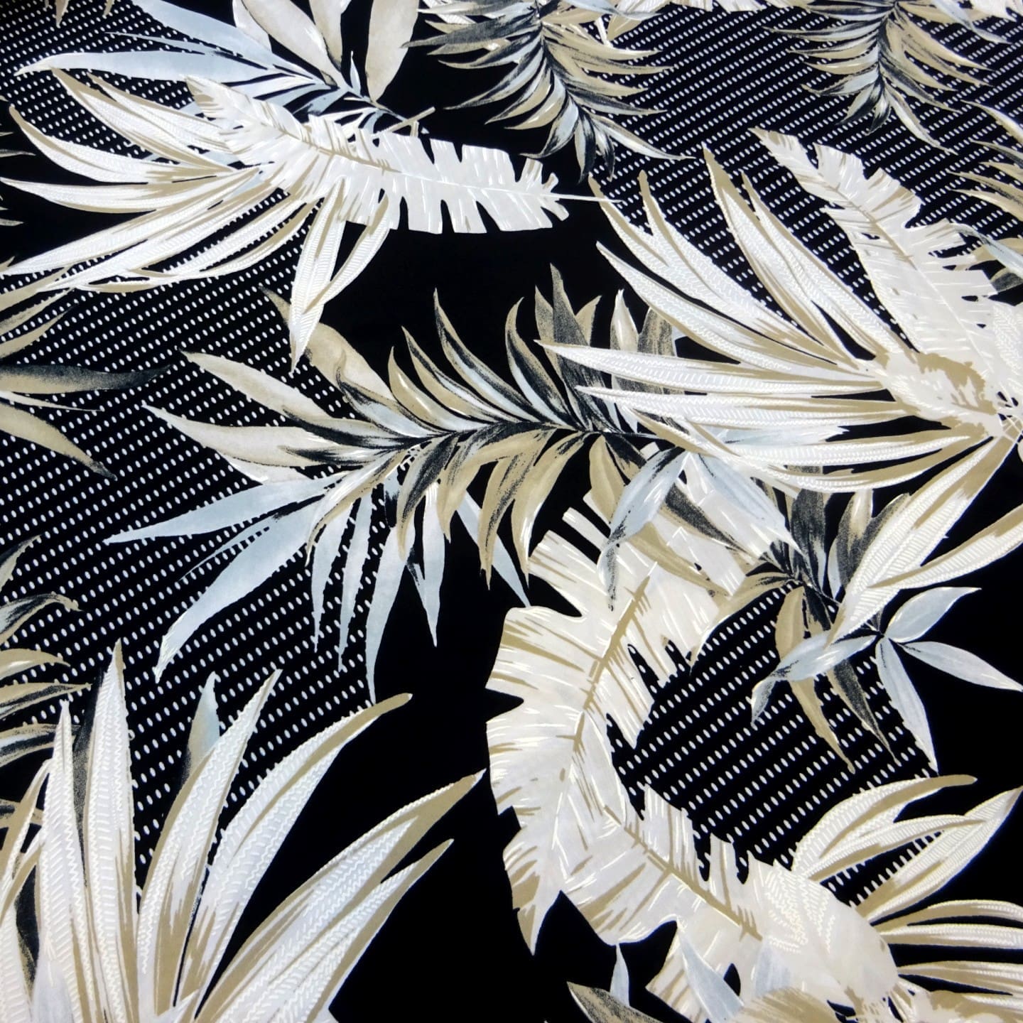 T-Shirting Jersey Fabric Embossed Effect Rhodes Rituals Black