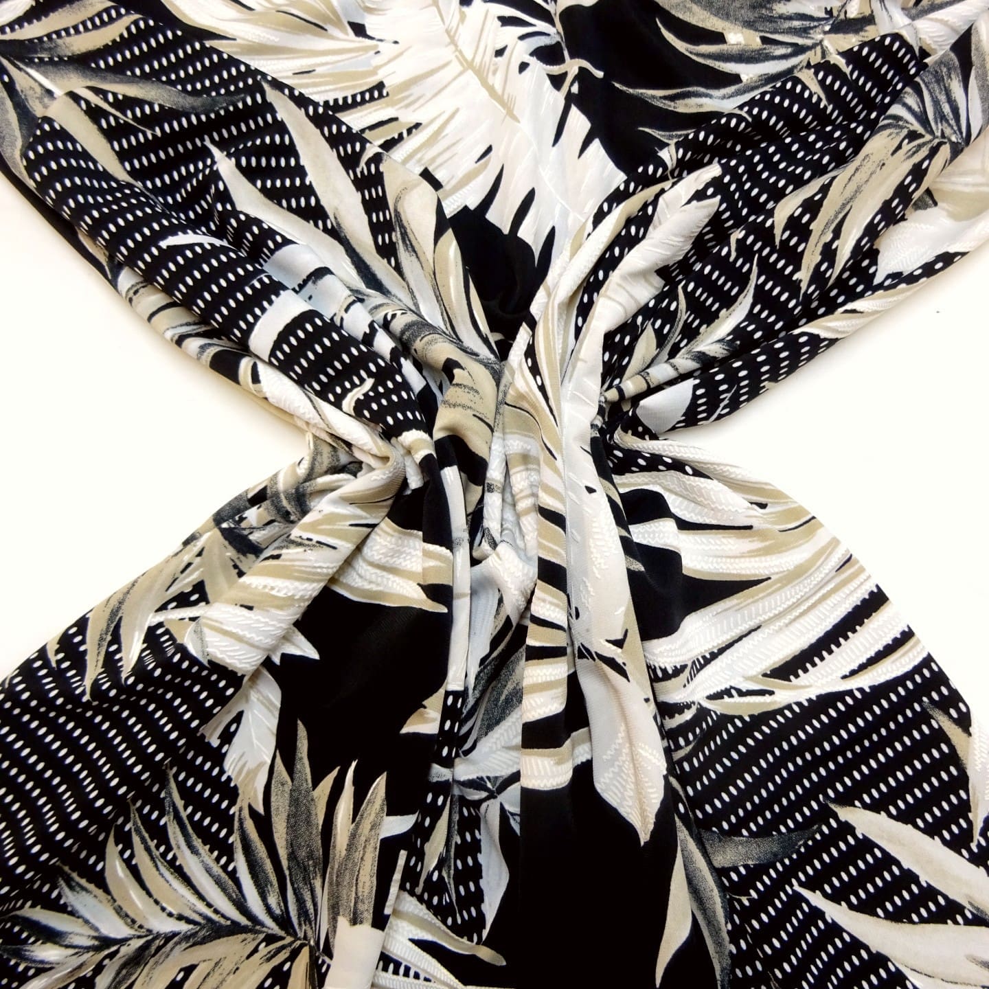 T-Shirting Jersey Fabric Embossed Effect Rhodes Rituals Black