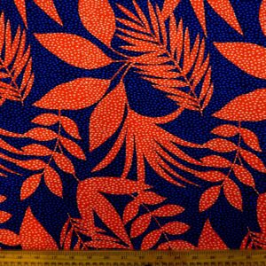 T-Shirting Jersey Fabric Paros Palms Orange