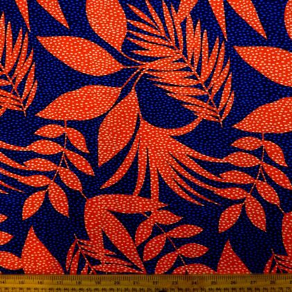 T-Shirting Jersey Fabric Paros Palms Orange