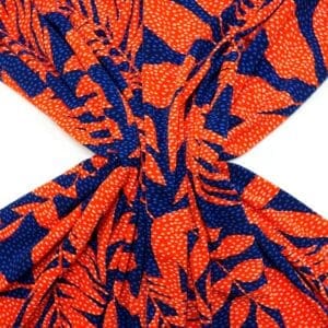 T-Shirting Jersey Fabric Paros Palms Orange