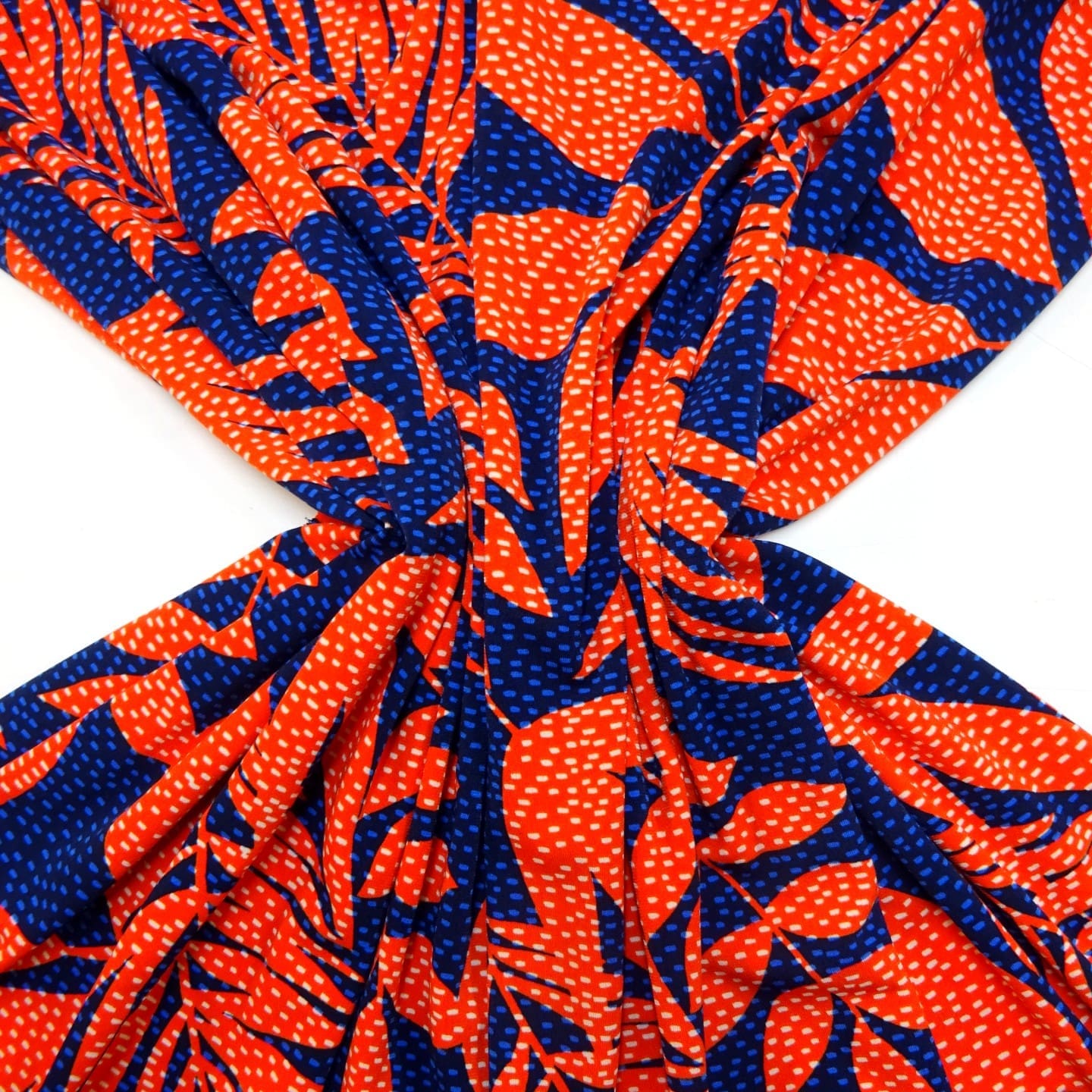T-Shirting Jersey Fabric Paros Palms Orange