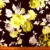 Scuba Jersey Fabric Greek Golden Blooms Black Yellow