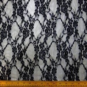 Lace Fabric Stretch Tiffany Rose Black
