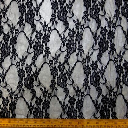 Lace Fabric Stretch Tiffany Rose Black