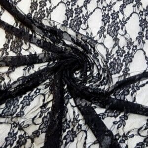 Lace Fabric Stretch Tiffany Rose Black