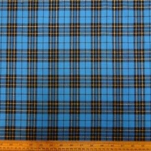 Tartan Suiting Fabric Renegade Gold Lurex Turquoise