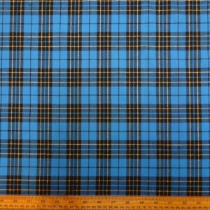 Tartan Suiting Fabric Renegade Gold Lurex Turquoise