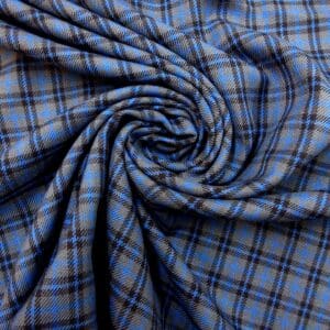 Suiting Fabric Tartan Dundee Blue