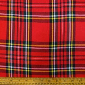 Suiting Fabric Tartan Large Red Stuart