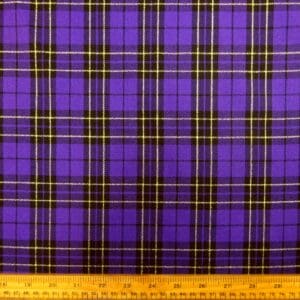 Suiting Fabric Tartan Macbeth Gold Glitter Purple
