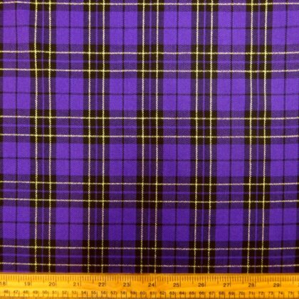 Suiting Fabric Tartan Macbeth Gold Glitter Purple