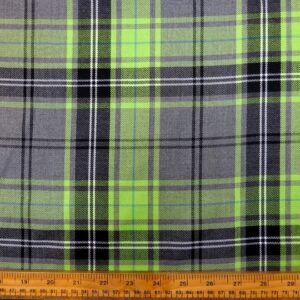 Suiting Fabric Tartan Macculloch Lime Grey