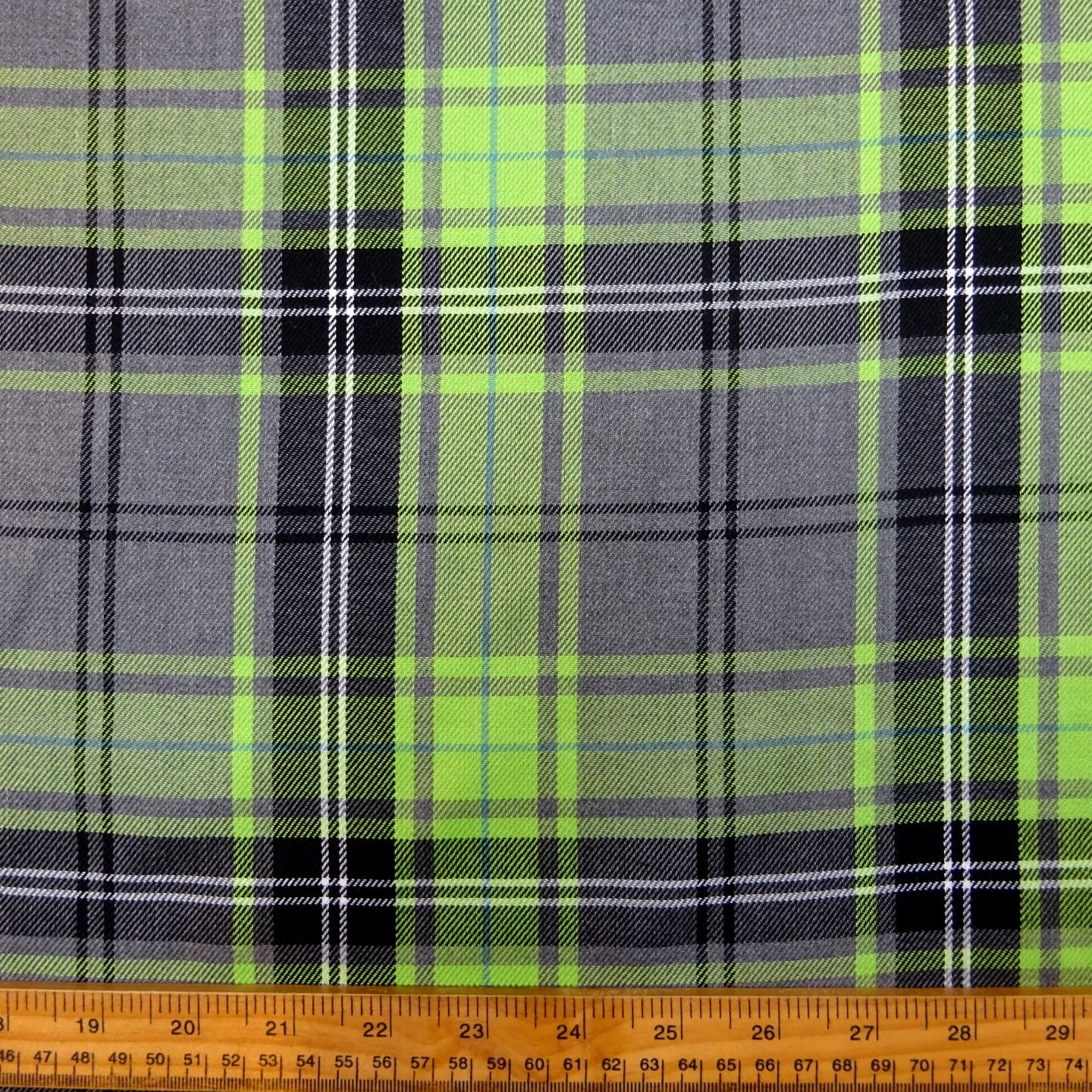 Suiting Fabric Tartan Macculloch Lime Grey