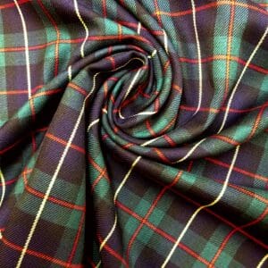 Suiting Fabric Tartan Harris Green Red