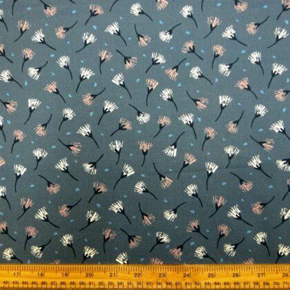 Cotton Fabric Dashwood Craft Cotton Whispy Dandelions Grey