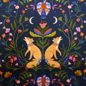 Cotton Fabric Dashwood Craft Cotton Foxy Nights Navy