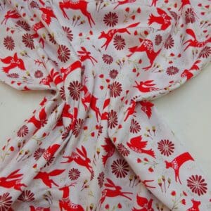 Cotton Fabric Dashwood Craft Cotton Nordic Reindeers White